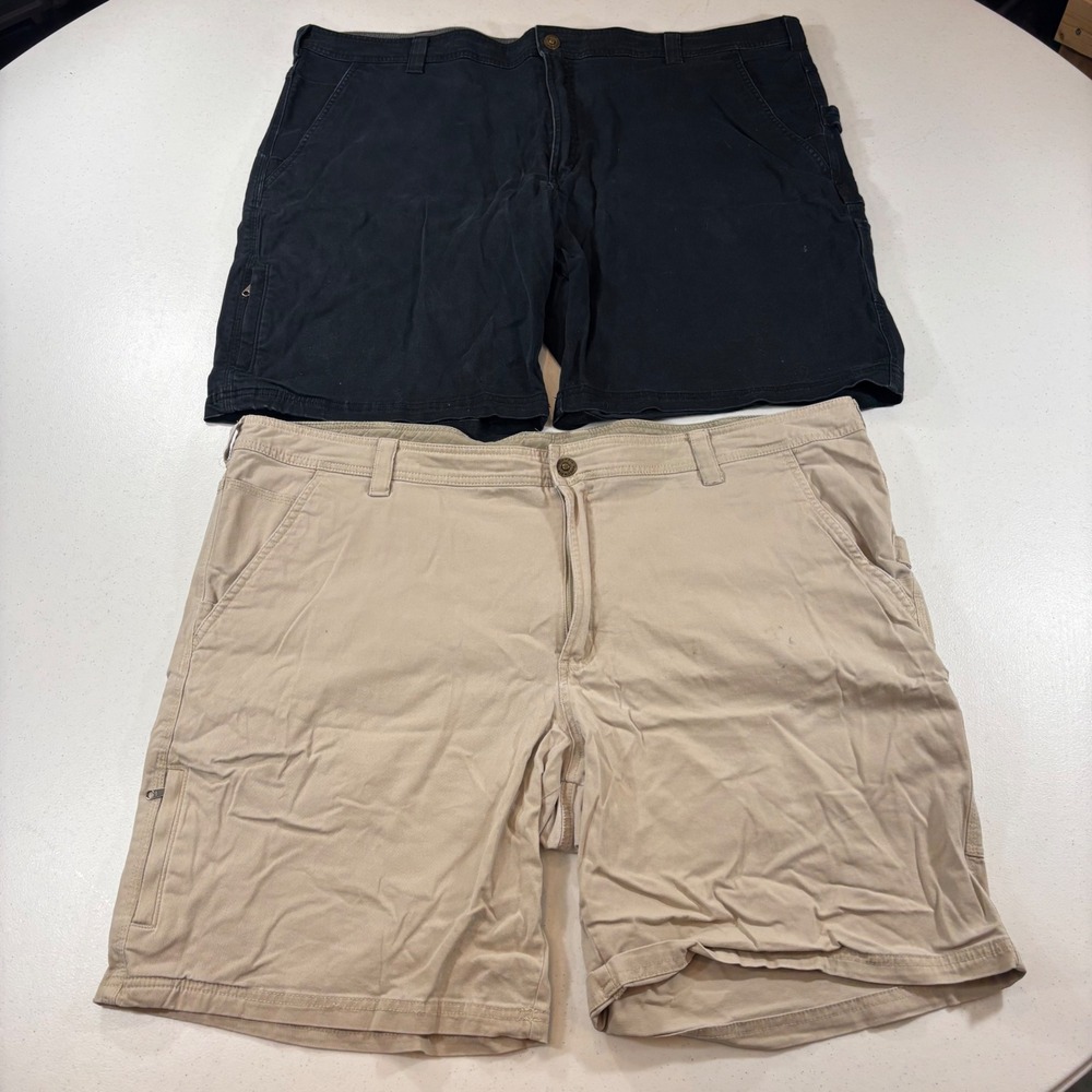 Columbia Mens Regular Fit Cargo Shorts Bundle 2pk Tan Black 44w AM0456